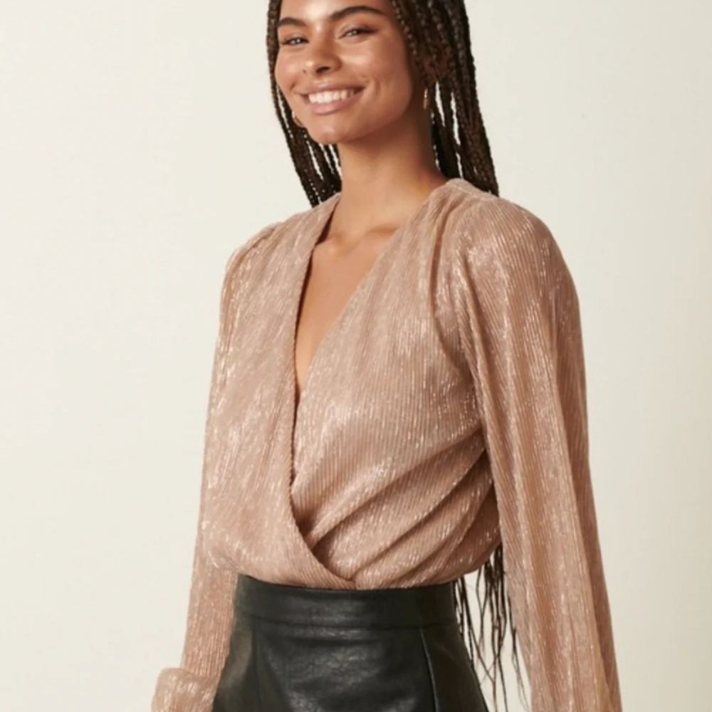 Elegant Shimmer Wrap Top